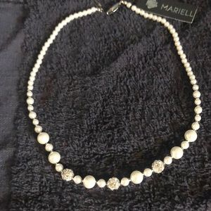 NEW Ivory imitation pearl and Swarovski necklace.